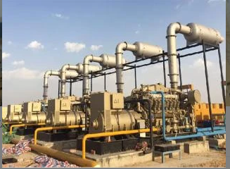 India Grupos electrógenos de gas natural de 5 × 1000kW y 4 juegos de compresores impulsados ​​​​por gas Eng